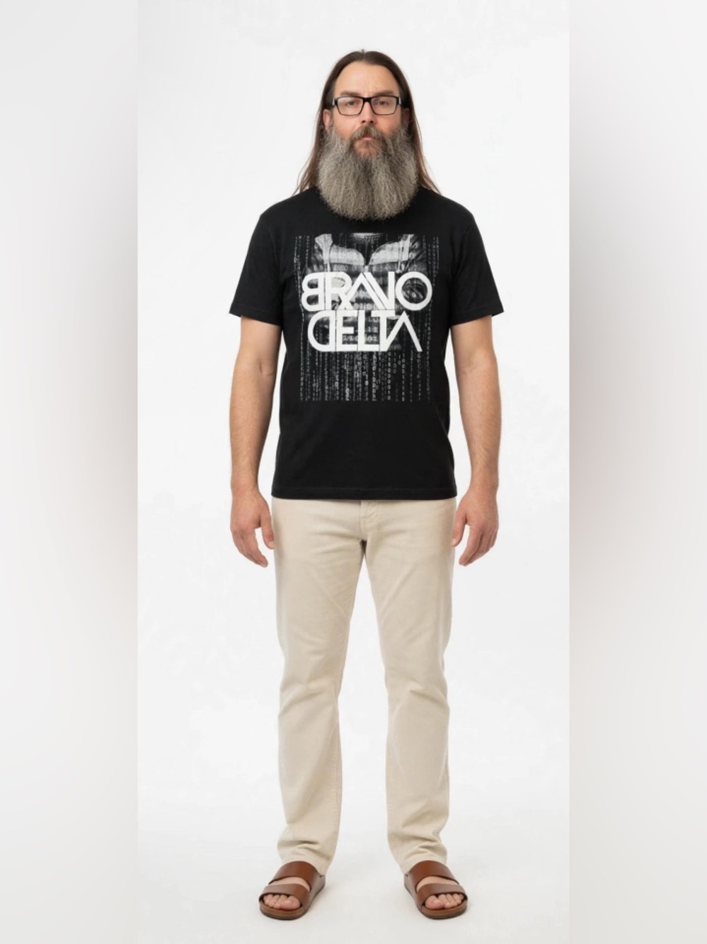 Bravo Delta Gildan Heavy Cotton Black T-Shirt